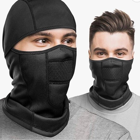 BALACLAVA SKI MASK BLACK HOOD COLD WEATHER WINTER FACE MASK WITH SUN PROTECTION - Picture 2 of 6